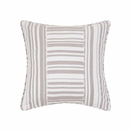 PUESTA EN ESCENA 20 x 20 in. Gray Stripe Patch Polyester Filler Pillow, 2PK PU3111888